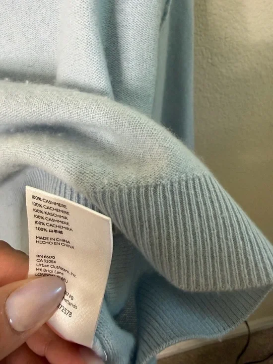 Anthropologie Pilcro Alani Mock Neck Cashmere Sweater Blue Womens Size XS - Picture 6 of 6